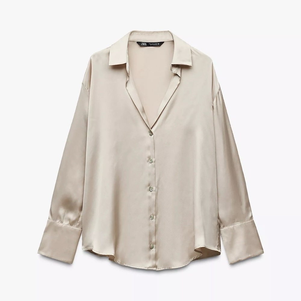 Zara Cream Satin Shirt